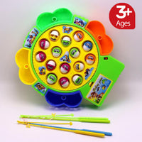 Fishing Game Toy Set with Rotating Board with Music On/Off Switch for Quiet Play,