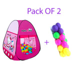 Pack Of 2 Hello Kitty Tent House - Multicolor + Soft Plastic Balls 50 Pcs Set - Multicolour