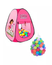 Pack Of 2 Dora Tent House - Multicolour + Soft Plastic Balls 50 PCs