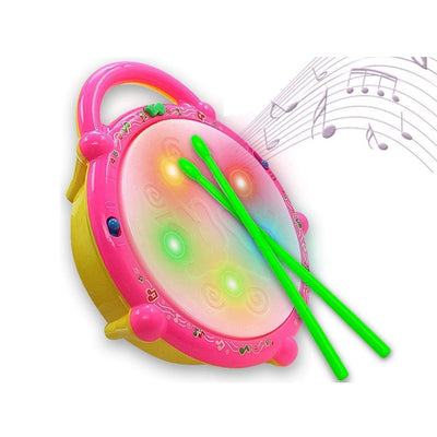 Electronic Musical Flash Drum Toy with 5 Visual 3D Lights for Kids. (Multicolor)