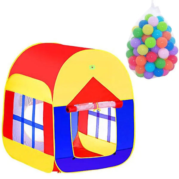 Pack Of 2 Tent Series Tent - Multicolour + Soft Plastic Balls 50 Pcs Set - Multicolour
